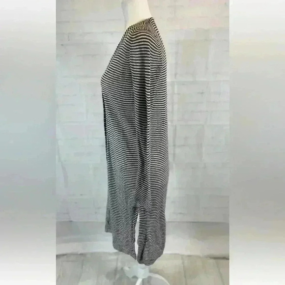 NEW LOFT Maxi Cardigan Women Size M Petite Green Striped Long Sleeve Knit Light - Picture 3 of 16